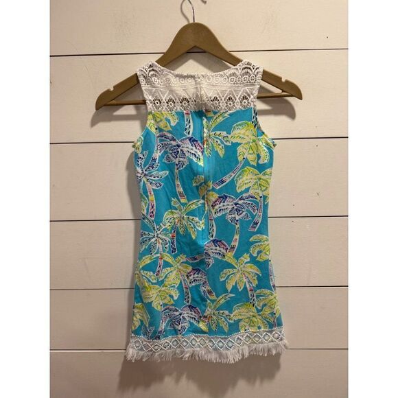 Counting Daisies Tropical Palm Print Knit Dress Sz 10 - Picture 6 of 7